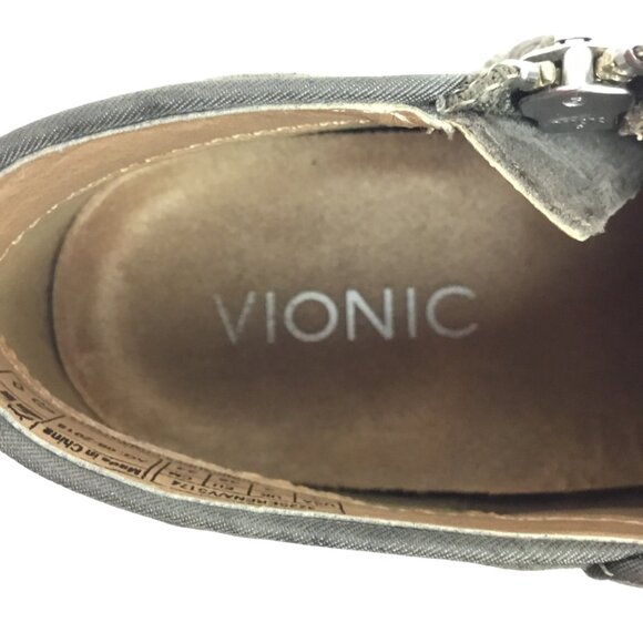 Vionic Serena Womens 7 Suede Ankle Booties Gray Side Zipper - Picture 12 of 13